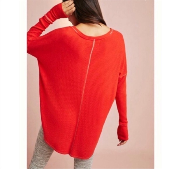 Anthropologie Saturday Sunday Thermal V Neck Top - Picture 2 of 8